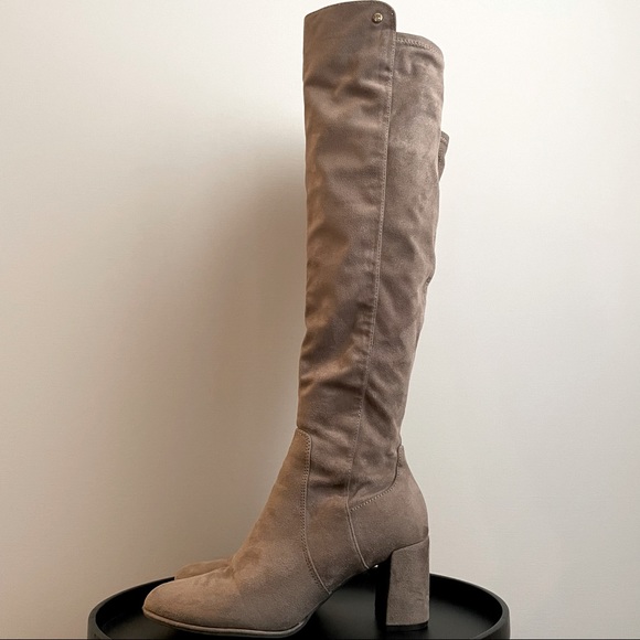 Liz Claiborne Leyla Over the Knee Suede Boots in Taupe Grey Gray - Picture 3 of 9